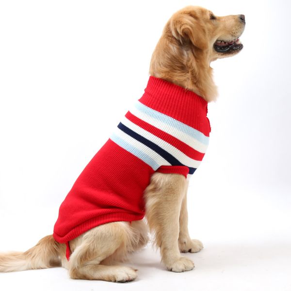 Abbigliamento per cani autunno e inverno Teddy Husky Labrador Golden Retriever Maglione per cani di grossa taglia in stile britannico