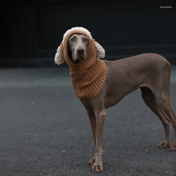 Ropa para perros Otoño e invierno Lana Sombrero para mascotas Pequeño-Grande Weimar Doberman Galgo Perros Accesorios Casco Para Perro