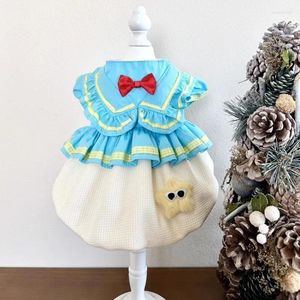 Vêtements pour chiens automne beaux vêtements pour animaux de compagnie mode coton à la main robes de princesse pour petits vêtements de chiot du Yorkshire moyen