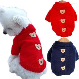 Hondenkleding Herfst Winterkleding Puppy Kitten Trui Gebreide Hoodies Jas voor kleine middelgrote honden Pommeren Huisdieren Gehaakte truien Bichon