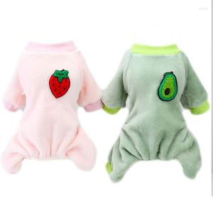 Hondenkleding herfst winterkleding zacht warme fleece jumpsuit voor kleine honden katten pyjama's grappige fruit huisdieren puppy outfits York