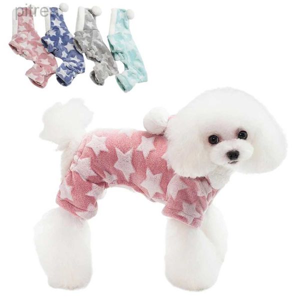 Vêtements pour chiens automne d'hiver combinaisons pour chiens pour petit chien de chien chat étoile imprimé kawaii vêtements chihuahua yorksyie pyjamas cuillère de chiots de chiots d240426