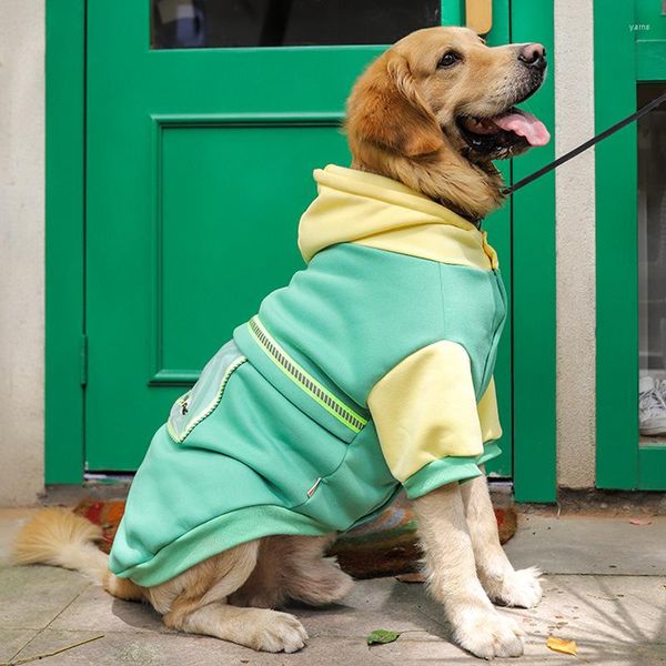 Vêtements pour chiens automne hiver grands vêtements chauds poches polaires sweat-shirt à capuche décontracté articles pour animaux de compagnie