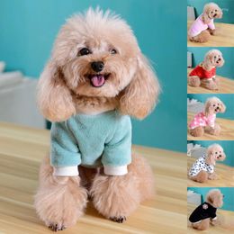 Vêtements pour chiens automne hiver vêtements pour animaux de compagnie chat doux costume de velours de corail petits-moyens chiens gilet carlin ours en peluche doux chaud