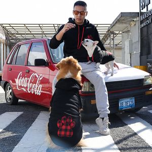 Hondenkleding herfst winter huisdier kleren warme geruite honden jas hond hoodie frans bulldog gouden haar kleine grote hondenkleding hond sweatshirt 230815