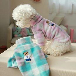 Ropa para perros otoño invierno mascota ropa casera de pijamas cálidos cachorro suéter a cuadros sudadera pequeña chihuahua yorkshire gato abrigo
