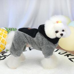 Chien vêtements automne hiver animal en peluche chaud quatre pattes coton manteau pulls doux polaire combinaison pour petits chiens Shih Tzu Yorkshire