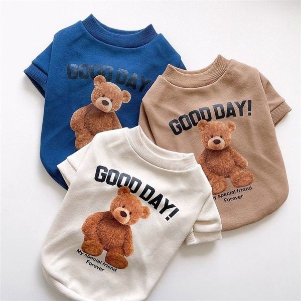 Ropa para perros Otoño Invierno Cachorro Sudadera con capucha Ropa Oso de dibujos animados Camiseta Chaleco Gato Suéter con bolsillo Deporte Mascota 230608