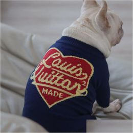 Vêtements pour chiens Automne Hiver Vêtements chauds Designer Pull Schnauzer Français Bldog Teddy Petit Moyen Luxe Chat Sweat-shirt Articles Pour Animaux Dr Dhgft