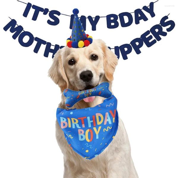 Ropa para perros Globos Rosa Azul Mascota Bebé Niño Niña Pata Mascotas Animales Banner Feliz Cumpleaños Fiesta Decoración Accesorios