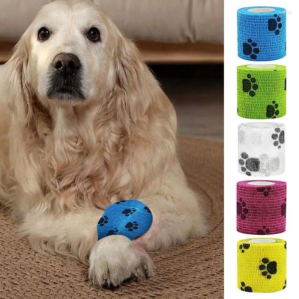 Vêtements pour chiens Bandage auto-adhésif enveloppement blessure jambe genouillère sangle multifonctionnel accessoires de soins des plaies pour animaux de compagnie