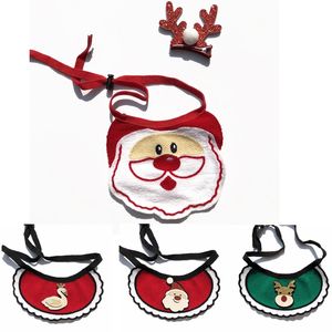 Dog Apparel Bandana Christmas Classic Stereoscopisch Patroon Huisdier Sjaal Kant Bibs Kerchief Merry Santa Claus Snowman Mooie huisdieren Sjaals voor kleine Medium Honden A137