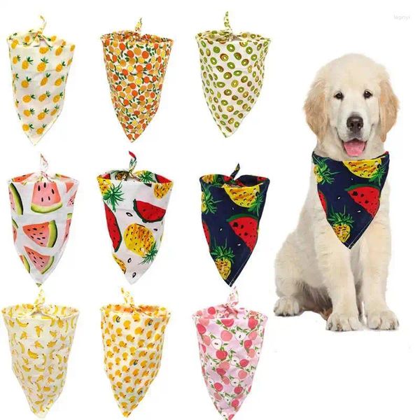 Vêtements pour chiens Bandana Écharpe Chat Bavoirs Fruits Imprimé Ananas Banane Poire Motif Coton Plaid Accessoires Lavables