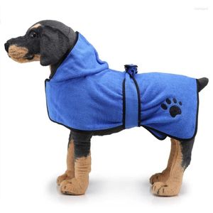 Vrelle de vêtements pour chien Pain de peignoir pour les chiens de séchage serviette de bain microfibre absorbante avec ceinture robe rapide après