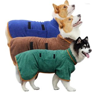 Vêtements de chien Paintes de bain pour petits chiens moyens de grandes chiens super absorbant séchage de baignoire pour animaux de bain serviette de chiot chaud doux coffre réglable