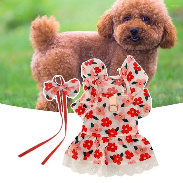 Vestimenta de perro hermoso vestido de gato textura suave gancho de tracción ajustada verano ropa de dos patas falda adorable