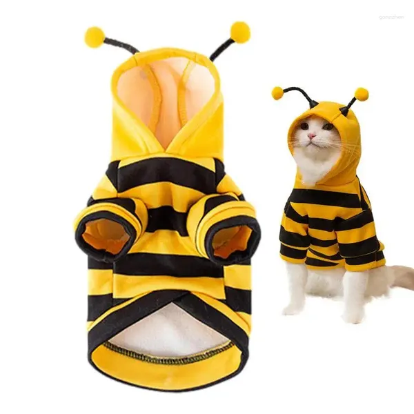 Vêtements pour chiens Costume d'abeille respirant manteau de chiot pour animaux de compagnie tenue en polaire durable vêtements cosplay sweats à capuche fantaisie