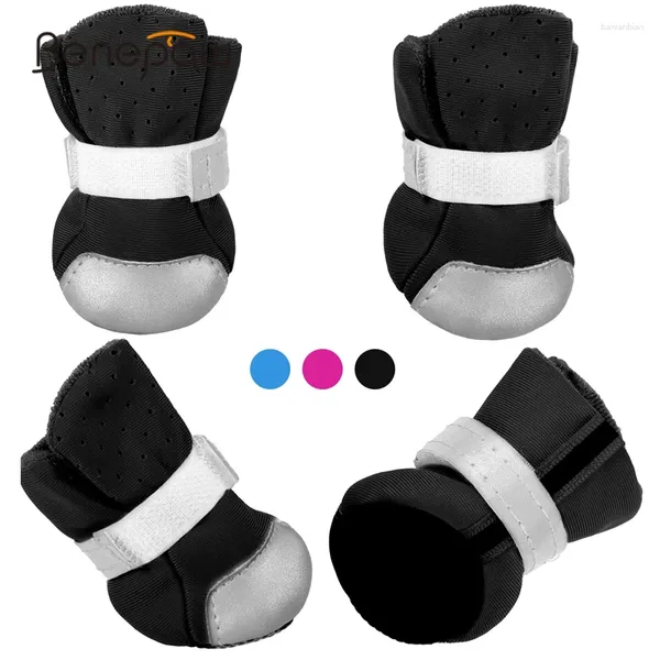 Ropa para perros Benepaw Zapatos transpirables Botas para mascotas Tiras reflectantes Cachorro Antideslizante Protección de suela impermeable Fácil de poner / quitar