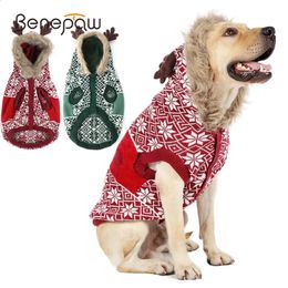 Vêtements pour chiens Benepaw Pull de Noël Hiver Chaud Renne Pull tricoté Pull Chat Chiot Vêtements Vêtements pour animaux de compagnie pour petits chiens moyens 231118