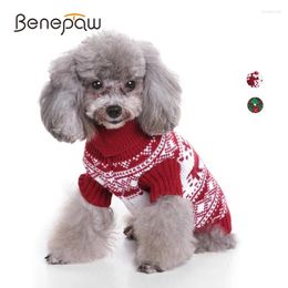 Hondenkleding Benepaw warme kersttrui gezellige gebreide huisdier trui pullover voor kleine middelgrote honden vakantie winter herfst puppy kleding