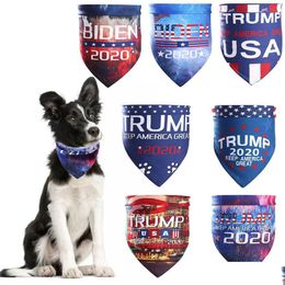 Hondenkleding Biden Trump Huisdieren Sjaals Adts Magische Sjaal Amerikaanse President Verkiezing Donald Letter Tulband Honden Katten Bandana's Dbc Drop D Dhfpt