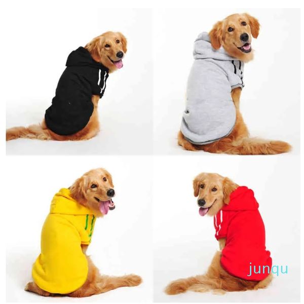 Vêtements pour chiens Pull polaire à capuche pour gros chien Golden Husky Labrador noir jaune