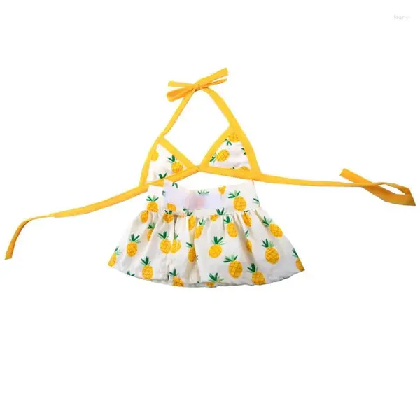 Vêtements de chien Robe de bikini Robe d'ananas Imprimer Tenue de bain pour animaux de compagnie Robe d'été Vêtements féminins Maillot de bain pour petit moyen