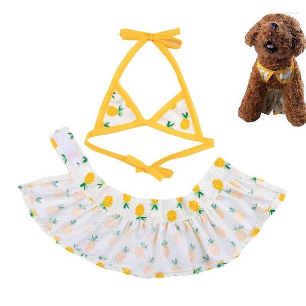 Vêtements pour chiens Bikini Robe Ananas Maillot de bain Vêtements pour animaux de compagnie Vêtements Chiens Super Petit Mignon pour la natation et le bain