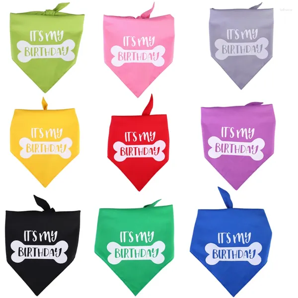 Appareils pour chiens anniversaire bandana ajusté multicolore Réversible Scarf Neck Bibs pour petits chiens moyens et grands accessoires pour animaux de compagnie