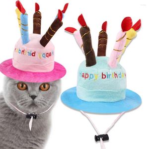 Hondenkleding Verjaardagshoed voor honden Katten Leveringen Pet Gift Cake Cap Candle Design Hoofdtooi Accessoires