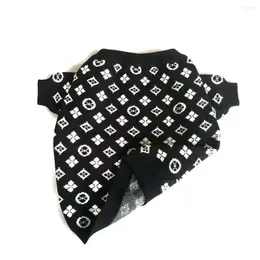 Vêtements pour chiens Pulls imprimés classiques noirs tricotés S-2XL Petit Moyen Pet Vêtements d'hiver Designer Puppy Jumpers Knitwear