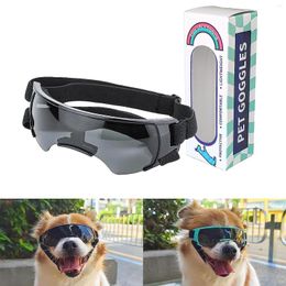 Ropa para perros gafas negras de raza pequeña gafas de sol con gafas de sol a prueba de viento al aire libre con correas ajustables