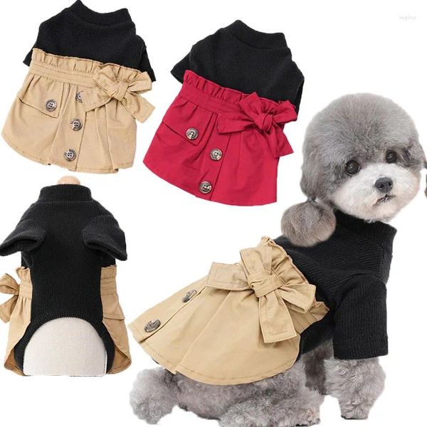 Ropa para perros Vestido con capucha de punto negro Sudadera con capucha Vestidos de niña Ropa Rojo Kahai Pequeños Perros Medianos Moda York XXL