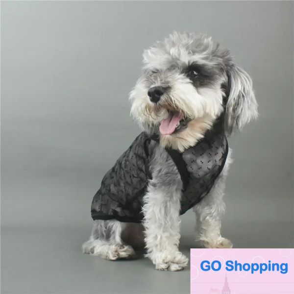 Ropa para perros mate negro chaleco de perro fresco letra clásica de moda chalecos de cachorros de verano