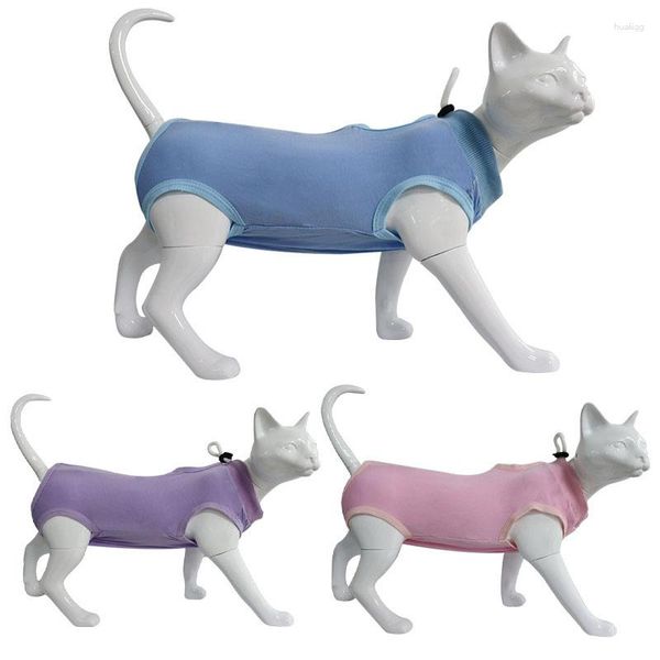 Chien vêtements blanc chat combinaison vêtements pour animaux de compagnie pyjamas costume pour petit rose bleu violet carlin sevrage Wrap ventre pyjamas survêtement