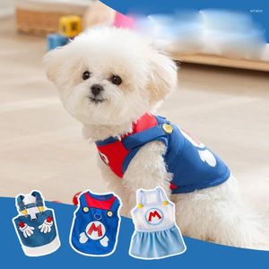 Hondenkleding Blue Pet Vest Spring en Summer Clothing Puppy Anti-Shedding Deskleding Teddy Two-poets pullover XS-XL