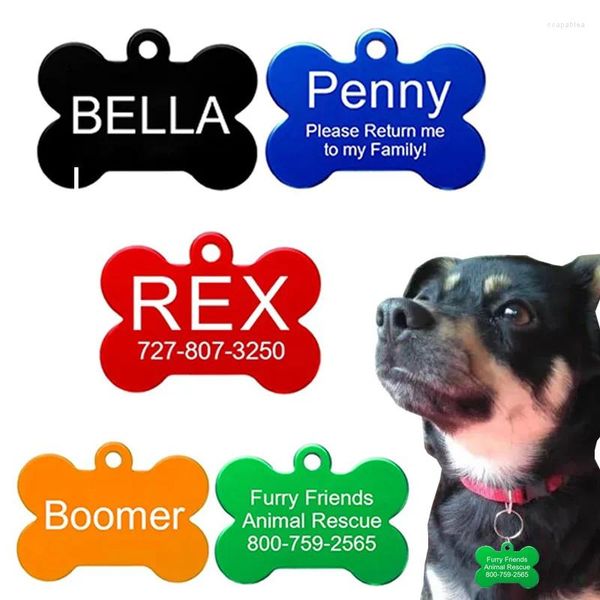 Ropa de perro Pet ID de mascotas Etiqueta personalizada Gratis Gratis Grabado personalizable Etiquetas de dirección de collar de metal para perros Cats