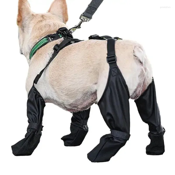 Vêtements pour chiens bottes avec bretelles protecteurs doux imperméable chiot réglable vêtements pour animaux de compagnie chaussons pour chiens pattes hiver