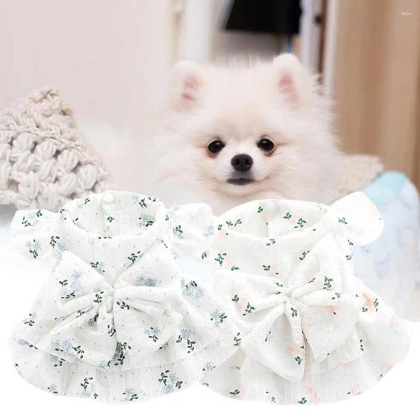 Ropa para perros Bowknot Princesa Falda Vestido Adorable Suave Cómodo Estampado floral Mascota Cachorro Ropa diaria