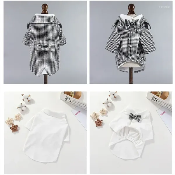 Ropa para perros Ropa para niños Traje de boda 2 piezas / set Camisa de esmoquin para mascotas Pomeranian Poodle Bichon Frise Schnauzer Ropa Abrigo XS