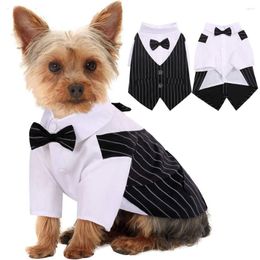 Hondenkleding Boy Dogs Tuxedo Suit met bow-tie voor verjaardag vlinderdas Kostuum Gentleman kleine bruiloftsfeest Pet puppykleding