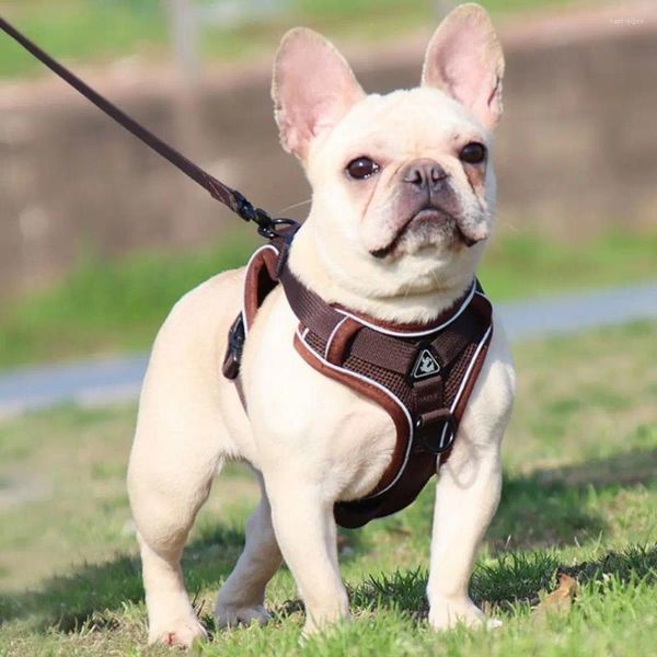 Ropa para perros perros transpirables arneses chaleco reflexible caminata reflectante arneses de pecho de poliéster correa para mascota tracción entrenamiento