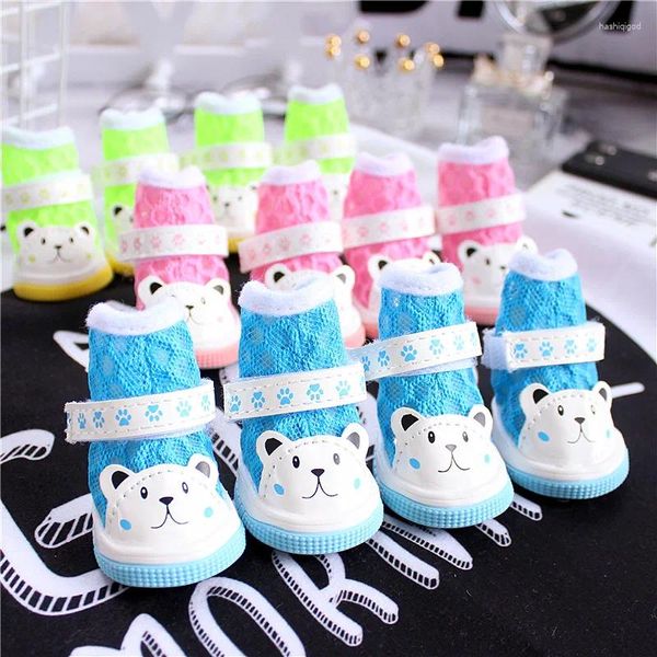 Appareils pour chiens Bottes en filet respirant pour chiens automne printemps Pet Chihuahua Yorkshire Little Animal Cat Chaussures 4pcs / Set Lot Puppy