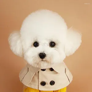 Vêtements pour chiens British Buttons Vêtements d'automne manteau animal de compagnie Brown Christmas Cloak Vêtements Costumes TEDDYCHUAHUA