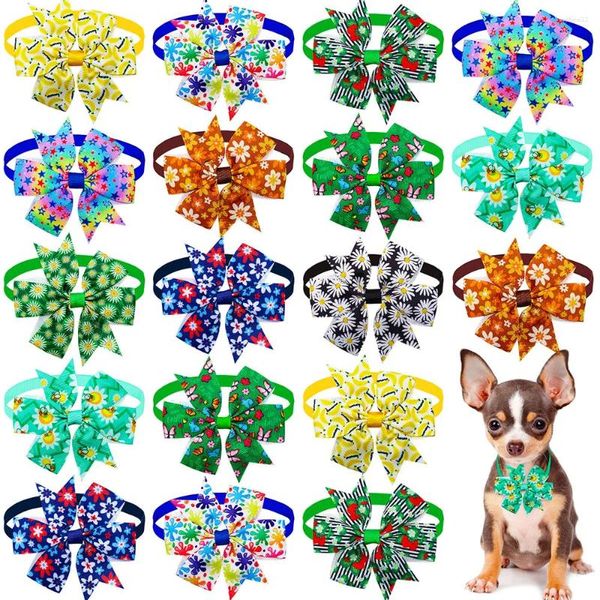 Ropa para perros a granel pada de lazo del verano arseros brillantes para mascotas de mascotas de moda de mascotas accesorios de cuello accesorios