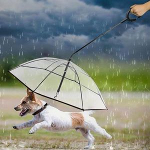 Hondenkleding C Vormgreep Pet paraplu met riem transparante verstelbare hoek voor puppyhonden Rain Snow Day