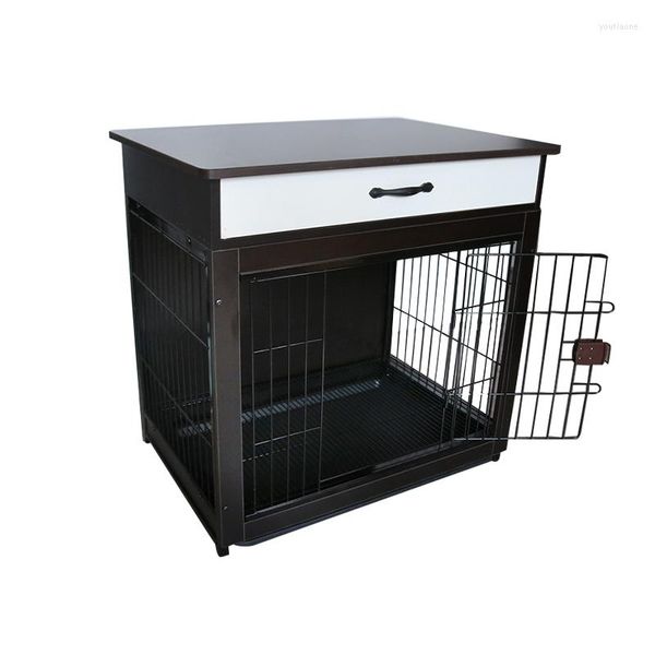 Cage pour vêtements pour chiens petite taille moyenne avec séparation des toilettes caisse en bois intérieur maison avancée tiroir pour animaux de compagnie