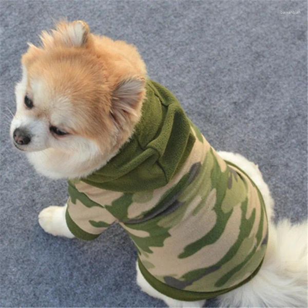 Ropa para perros camuflaje de ropa impresa capucha suétería caliente suéter