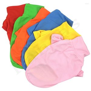 Hondenkleding snoepkleur shirt voor kleine middelgrote honden leuke shirts shirts korte mouw turn down kraag vaste coole zomer huisdieren kleding