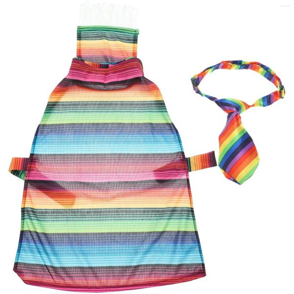 Vêtements pour chiens Cape Vêtements Mexique Décorations de fête Vêtements à thème mexicain Cape Polaire Poncho pour animaux de compagnie